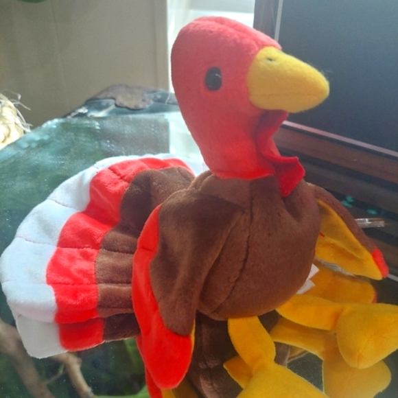 Beanie Baby Gobbles Turkey 1997 Edition Clean Missing Paper TY Tag P.E. Pellets - Picture 8 of 8